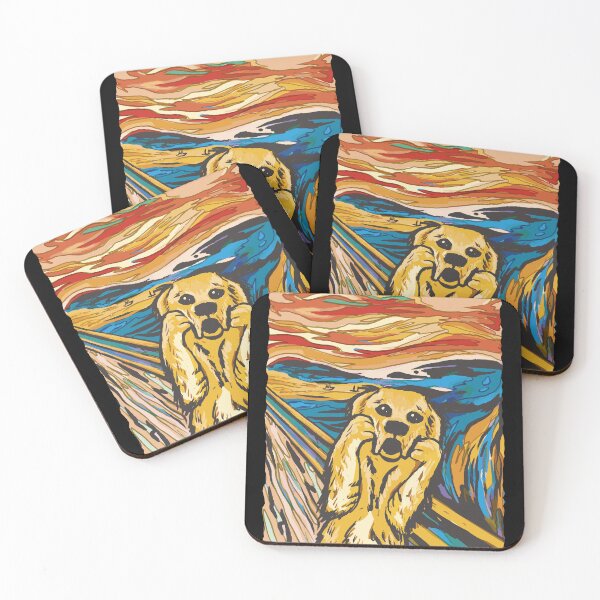 Item preview, Golden Retriever as "the scream" by edvard munch designed and sold by Mesyo.