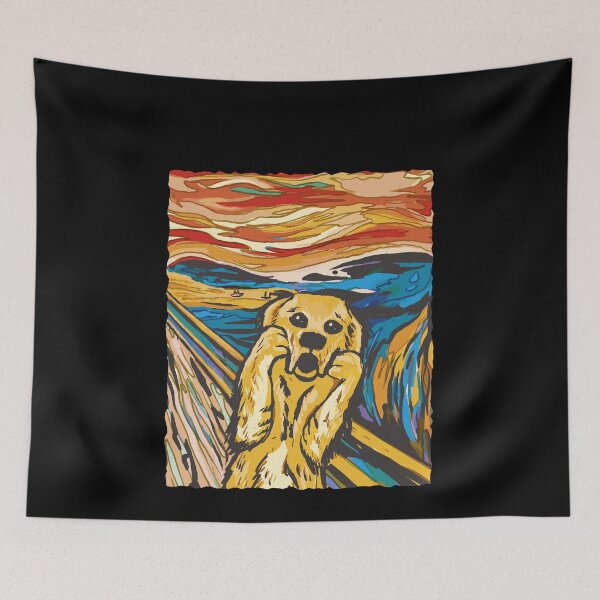 Item preview, Golden Retriever as "the scream" by edvard munch designed and sold by Mesyo.