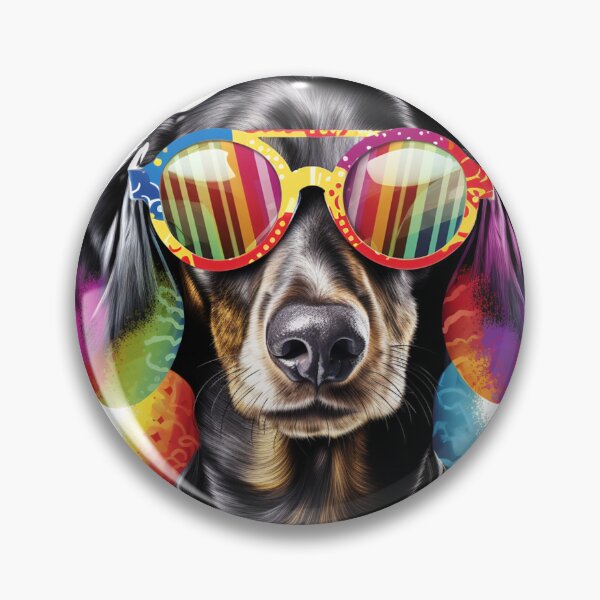 Artikelvorschau, Bunter Dackel mit Sonnenbrille entworfen und verkauft von HeffDesigns.
