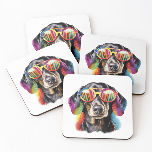 Item preview, Colourful Dachshund in sun glasses designed and sold by HeffDesigns.