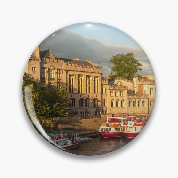 Item preview, York Guildhall with moored boats in evening sun designed and sold by bailey-cooper.