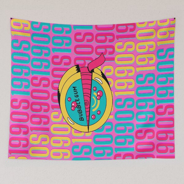 Item preview, 1990s retro design 9 - Bubblegum Pink Background designed and sold by PunjabanJatti.