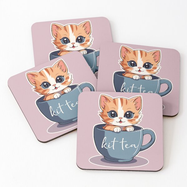 Item preview, Cute cartoon kitten in a cup, kit tea designed and sold by Niktarka.