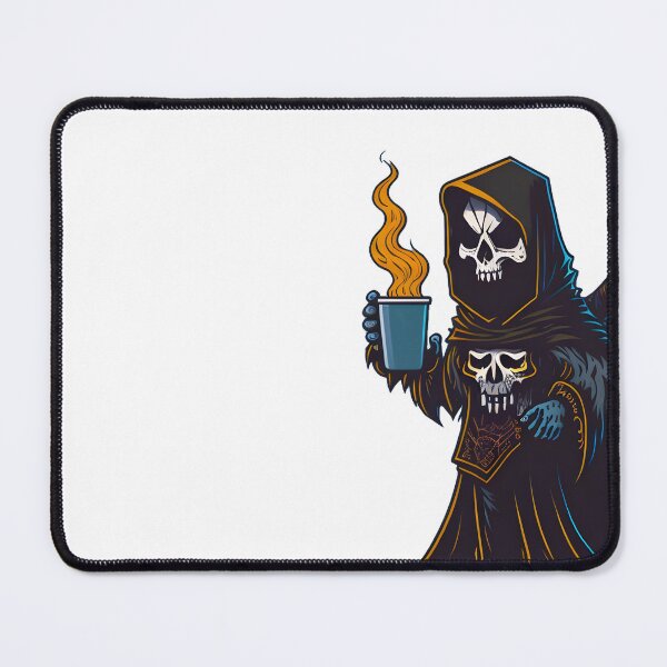 Item preview, Grim Reaper drinks coffee designed and sold by BearsAndSkulls.