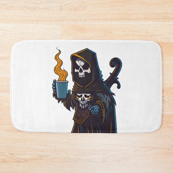 Item preview, Grim Reaper drinks coffee designed and sold by BearsAndSkulls.
