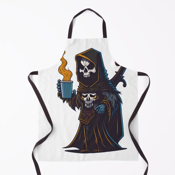 Item preview, Grim Reaper drinks coffee designed and sold by BearsAndSkulls.
