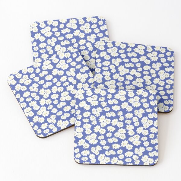 Item preview, sunflower mini small ditsy daisy vintage vibe blue daisies prairie style designed and sold by blomastudios.