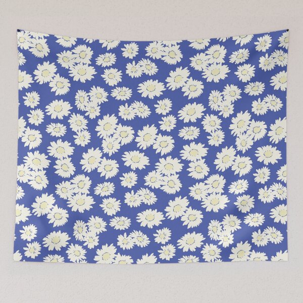 Item preview, sunflower mini small ditsy daisy vintage vibe blue daisies prairie style designed and sold by blomastudios.