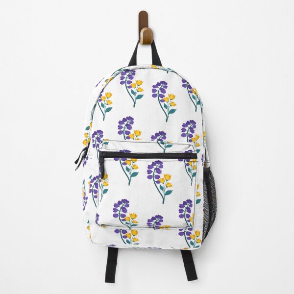 Artikelvorschau, Illustrationsmuster mit lila und gelben Blumen. entworfen und verkauft von PlantKind.