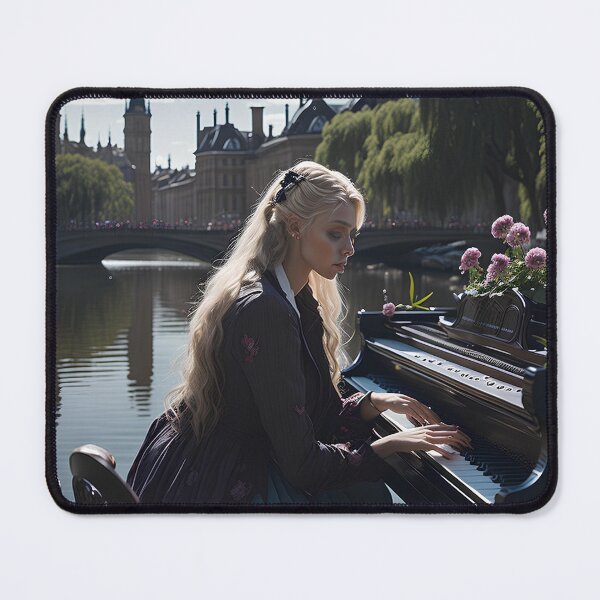 Item preview, Piano by the River | Victorian Serenity in Art designed and sold by BlareBlare.