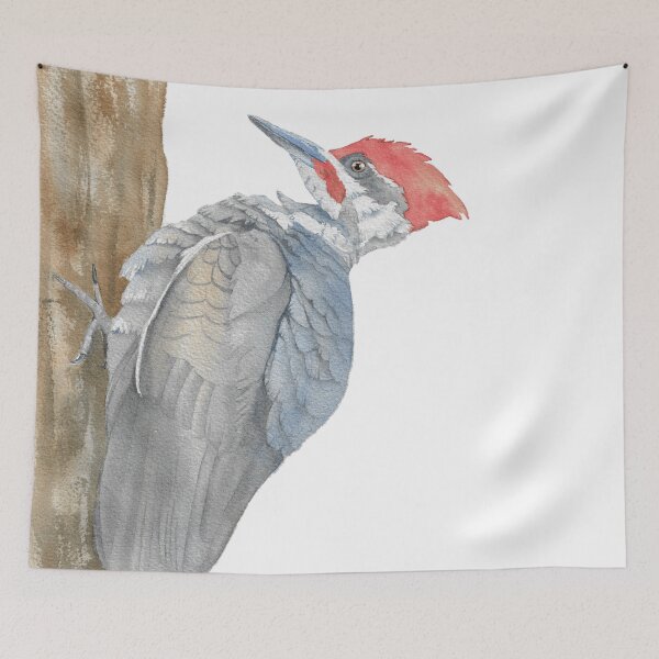 Item preview, Pileated woodpecker watercolor portrait designed and sold by L'Atelier Oranjade.