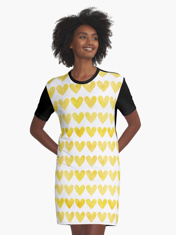 watercolor hearts Graphic T-Shirt Dress