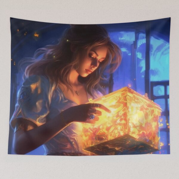 Item preview, Enchanting Melodies: The Mesmerizing Woman and her Phantasmal Iridescent Musical Box designed and sold by oanaunciuleanu.