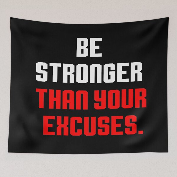 Item preview, Be stronger than your excuses life Motivational Quotes Typography Design designed and sold by creativeideaz.