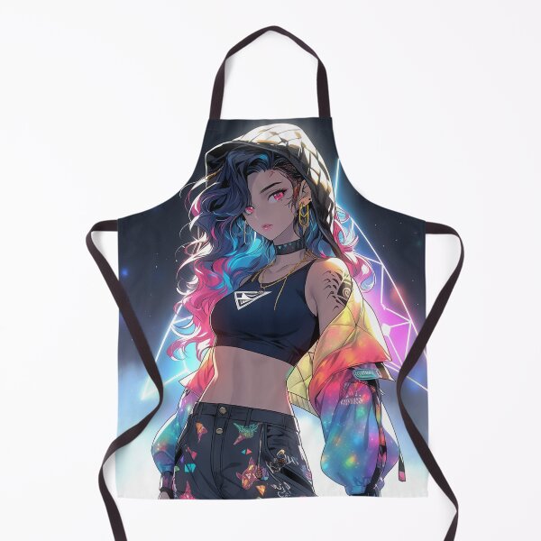 Item preview, Neón cósmico Anime Rave Girl designed and sold by BournePrints.