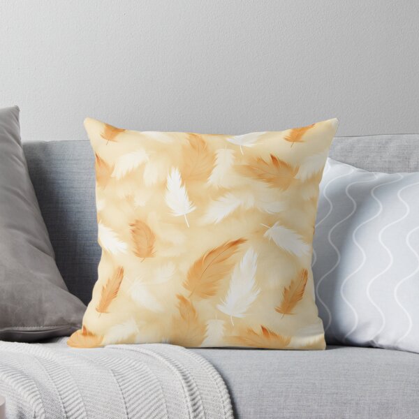 Item preview, Watercolor Beige Orange White FEATHERS Pattern designed and sold by Sturdust.
