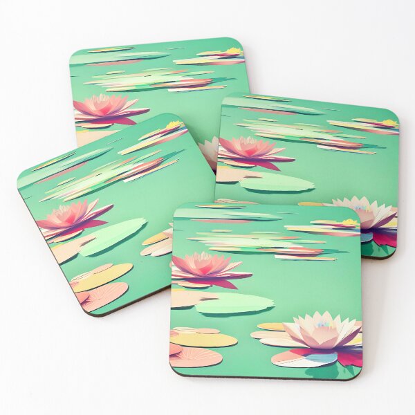 Item preview, Pink Water Lilies on Green Pond designed and sold by Dana Roper.