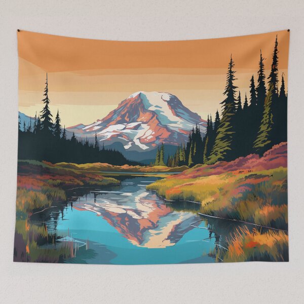 Item preview, Mount Rainier Sketch designed and sold by skgadgets.