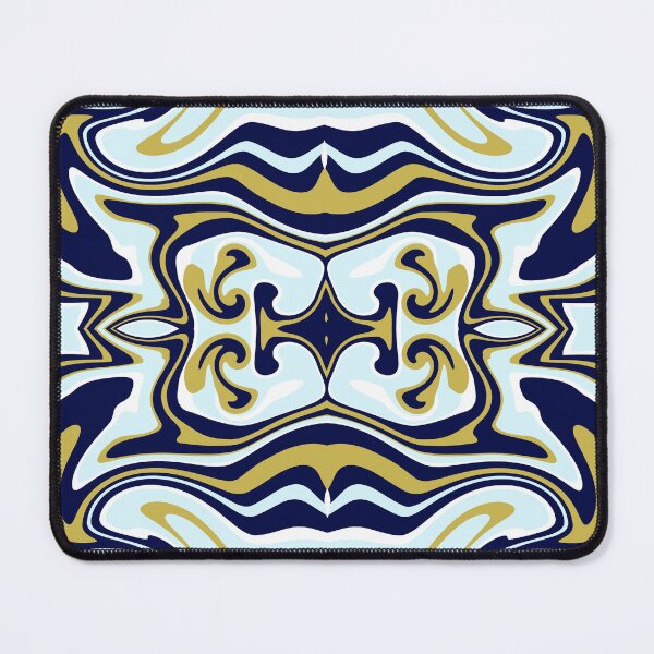 Item preview, Navy Blue, Mint and Gold Mediterranean Tile designed and sold by MerryMakewell.
