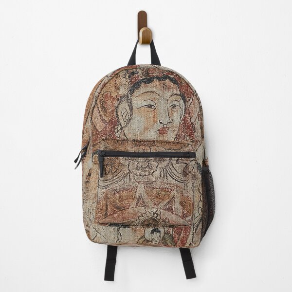 Item preview, Antique Vintage Twins Guanyin Buddha Statue Blessing Canvas Painting designed and sold by Mulan-Prints.