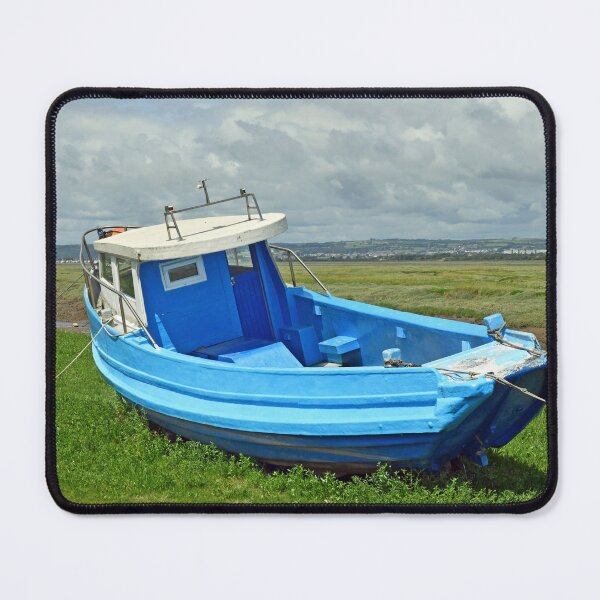 Item preview, Blue Boat on Estuary Penclawdd Gower South Wales designed and sold by Cameranick.