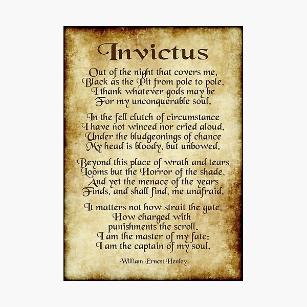 Invictus - Old Parchment Design Photographic Print