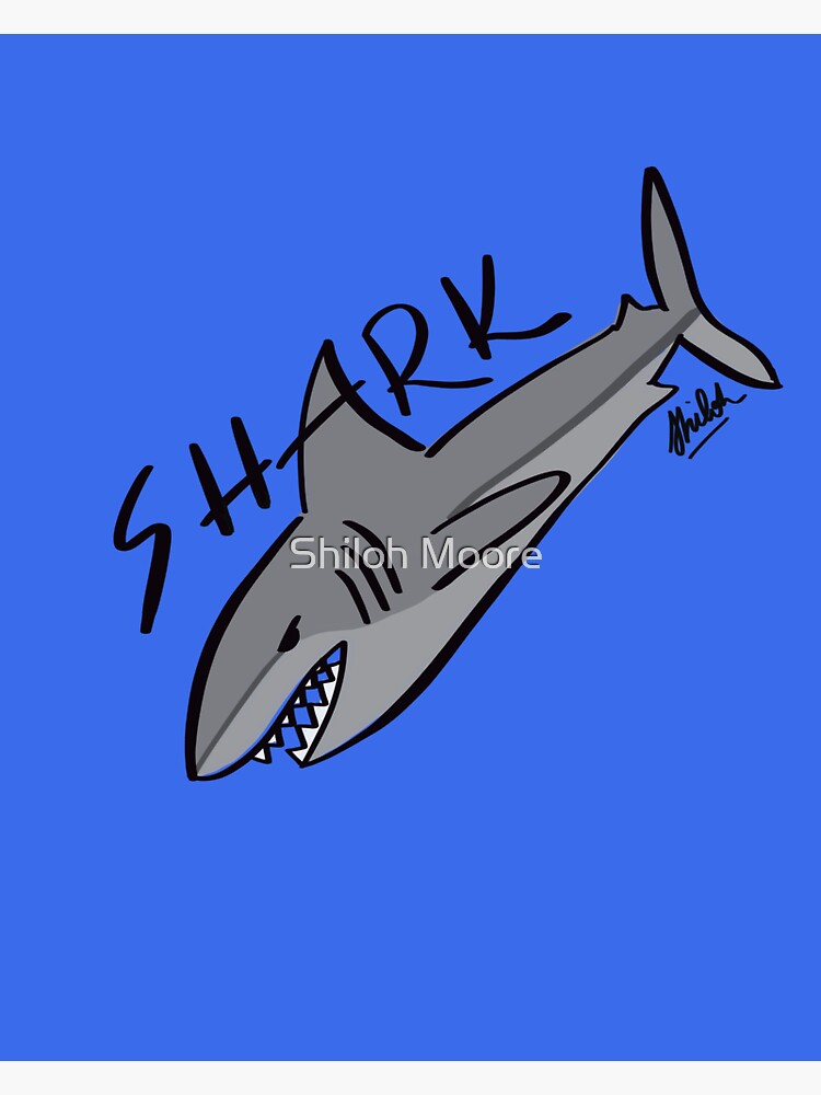 Thumbnail 3 of 3, Sticker, Shark designed and sold by Shilissimo.
