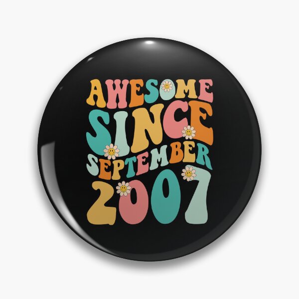 Item preview, Awesome Since September 2007 | Made In 2007 | Retro Groovy Birthday designed and sold by Christina-grich.