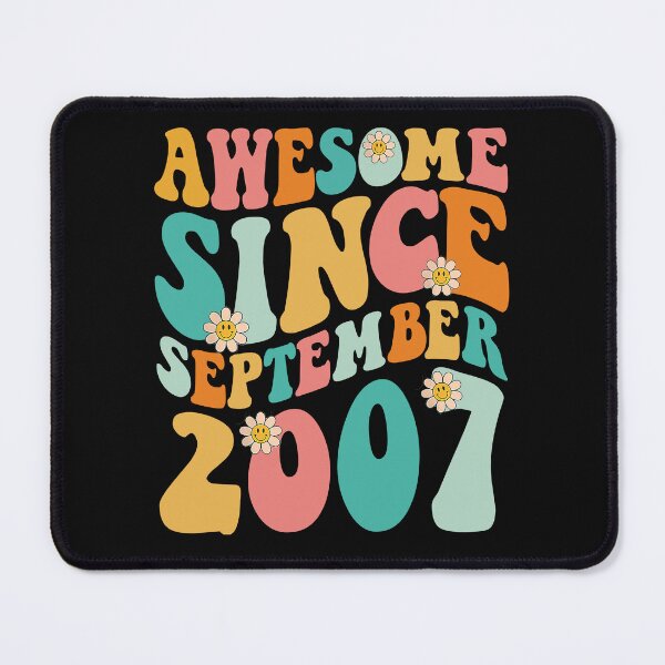 Item preview, Awesome Since September 2007 | Made In 2007 | Retro Groovy Birthday designed and sold by Christina-grich.