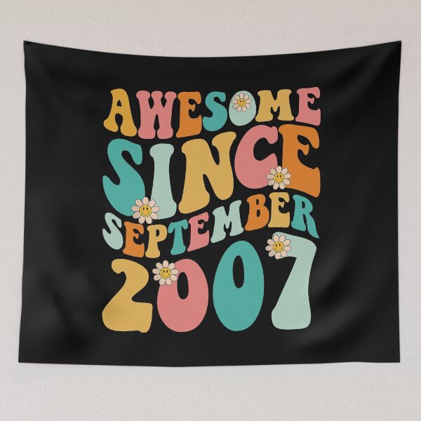 Item preview, Awesome Since September 2007 | Made In 2007 | Retro Groovy Birthday designed and sold by Christina-grich.