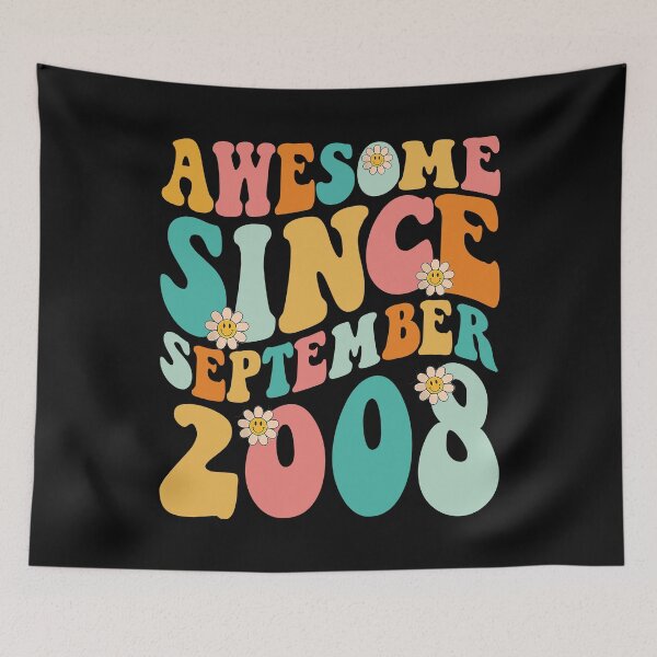 Item preview, Awesome Since September 2008 | Made In 2008 | Retro Groovy Birthday designed and sold by Christina-grich.