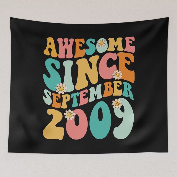 Item preview, Awesome Since September 2009 | Made In 2009 | Retro Groovy Birthday designed and sold by Christina-grich.