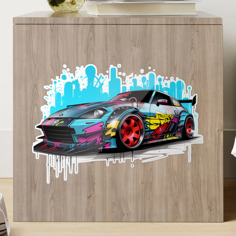 Drift graffiti sport car Sticker for Sale by naatala