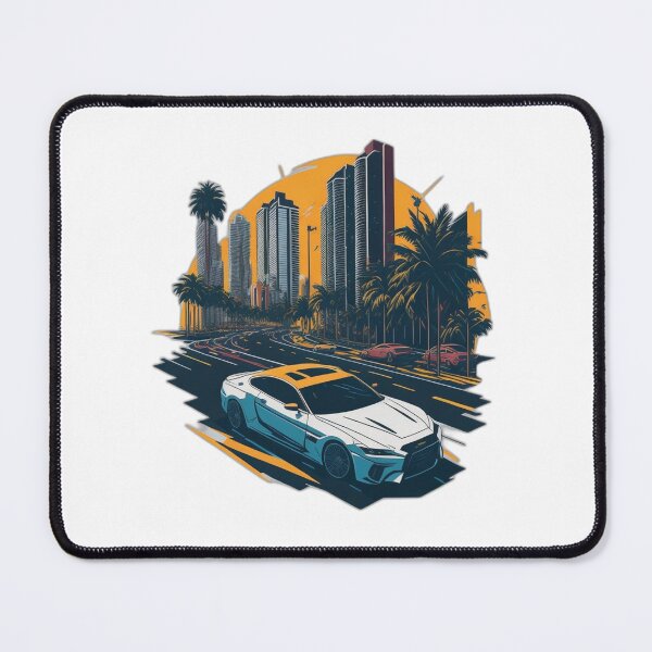Item preview, Miami Street Sunrise: Photorealistic Car Art designed and sold by ChromaCuts.