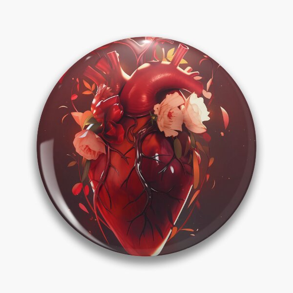 Item preview, Floral Ruby Glow: Anatomy Heart designed and sold by EmeraldeaArt.