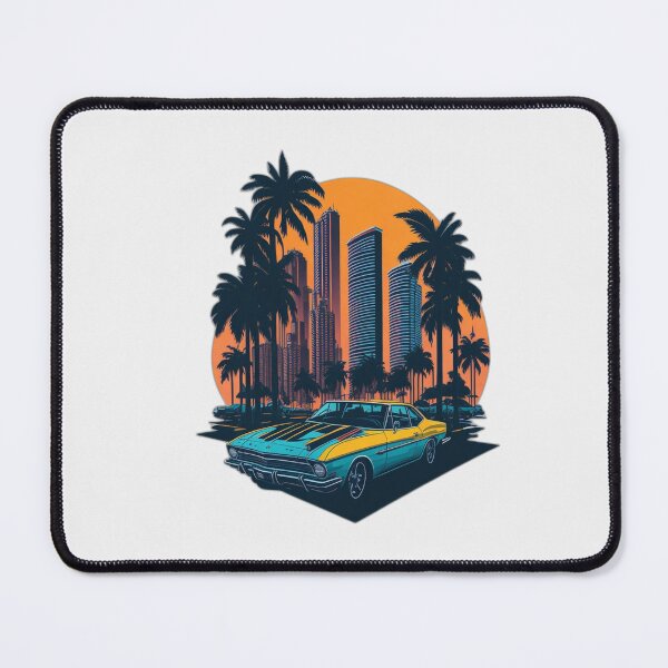 Item preview, Miami Street Sunrise: Photorealistic Car Art designed and sold by ChromaCuts.