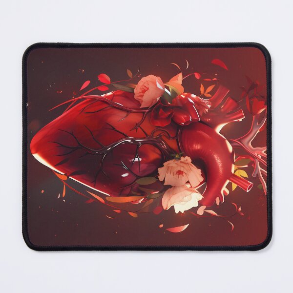 Item preview, Floral Ruby Glow: Anatomy Heart designed and sold by EmeraldeaArt.