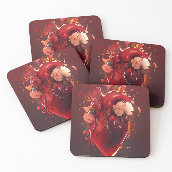 Item preview, Floral Ruby Glow: Anatomy Heart designed and sold by EmeraldeaArt.