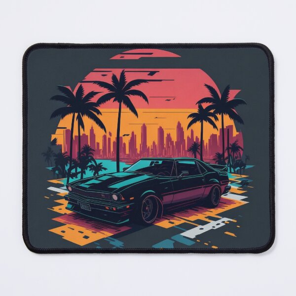 Item preview, Miami Street Sunrise: Photorealistic Car Art designed and sold by ChromaCuts.