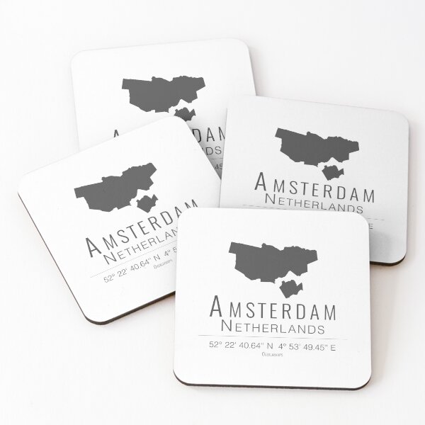 Aperçu de l'œuvre Silhouette de la carte de la ville d'Amsterdam créée et vendue par Overlaymaps-.