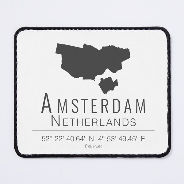 Item preview, Amsterdam city map silhouette designed and sold by Overlaymaps-.