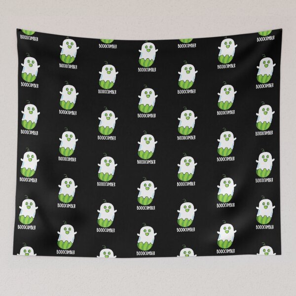 Item preview, Booocumber Ghost Funny Cucumber Puns (Dark BG) designed and sold by punnybone.