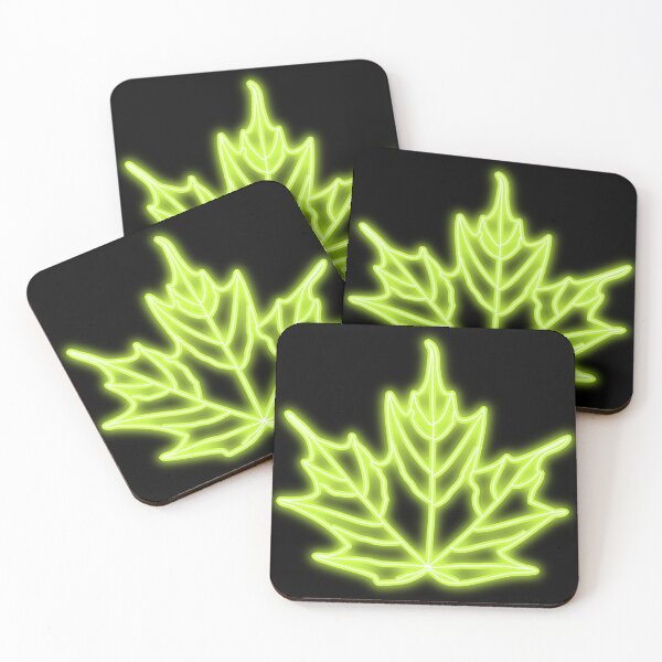 Item preview, Yellow Green Neon Light Maple Leaf designed and sold by RebeccaRichards.