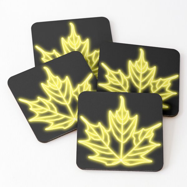 Item preview, Yellow Neon Light Maple Leaf designed and sold by RebeccaRichards.