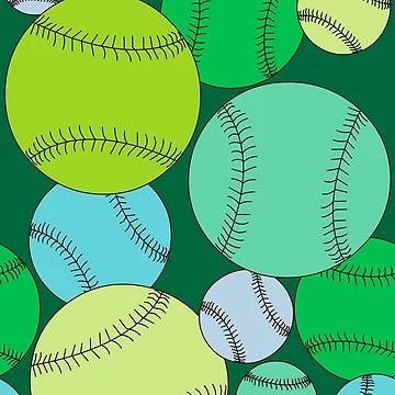 Artwork thumbnail, Colorful Baseballs Pattern by BartholGraphics