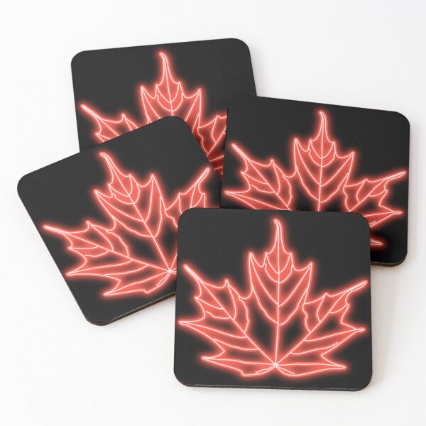 Item preview, Red Neon Light Maple Leaf designed and sold by RebeccaRichards.