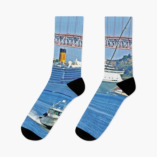Item preview, rio tejo. cruise, boats, busy life designed and sold by Tereza Pilar  Art.