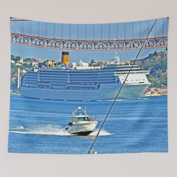 Item preview, rio tejo. cruise, boats, busy life designed and sold by Tereza Pilar  Art.