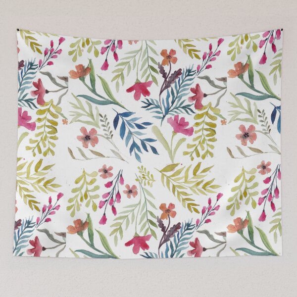 Item preview, Watercolor Colorful Flowers with Leaves designed and sold by colorfulglee.