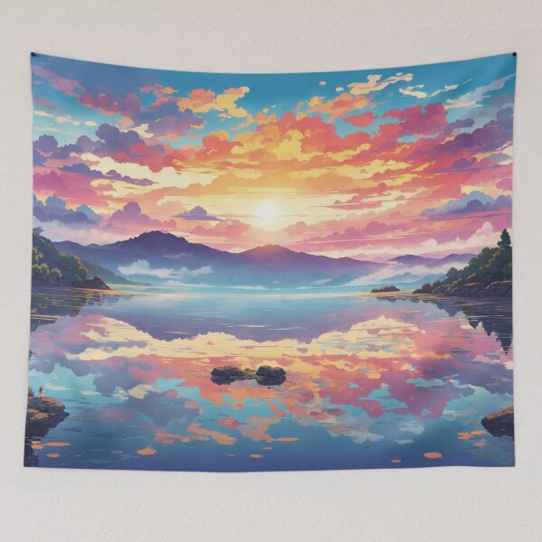 Item preview, Sunset Serenity: Reflections on a Tranquil Lake designed and sold by Ngea.
